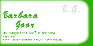 barbara goor business card